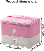 Travel Medicine Bag Organizer, Medical Bag Empty for First Responder Storage, Emergency Medical for Home, Travel, Camping, Car, Hiking & Outdoor Emergencies (Pink)