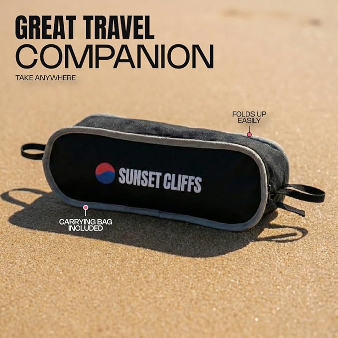 Sunset Cliffs Portable Beach Chair Set - Compact Folding Low Profile Camping Chairs - Lightweight 7075 Aluminum Frame & 600D Oxford Cloth - Armless Design for Sand, Festivals, and Outdoor Travel
