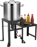 Propane Gas Burners – Single & Double Burner Outdoor Stoves for Camping & BBQ (130,000BTU Dual Jet Burner)