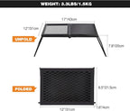 REDCAMP Folding Campfire Grill Heavy Duty Steel Grate, Portable Camp Fire Cooking Racks and Griddle for Outdoor Versatile Campfire Cooking