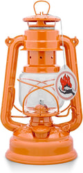Feuerhand Outdoor Kerosene Fuel Lantern, German Made Weather Resistant Baby Special 276 Galvanized Hurricane Lamp for Camping or Patio, 10 Inches, Pastel Orange