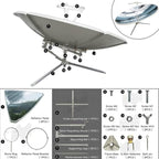 Concentrated Solar Cooker 1800W Portable Parabolic Solar Cooker Foldable Solar Grill Outdoor Stove for Outdoor Camping Cooking Grilling Barbecue, Diameter 59"