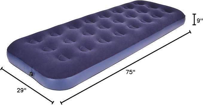 Single Size Air Mattress Inflatable Bed, Blow Up Mattress Camping Sleeping Pad