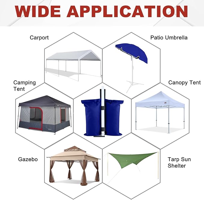 ABCCANOPY Canopy Weights 120 LBS Gazebo Tent Sand Bags,4-Pack Blue (Without Sand)