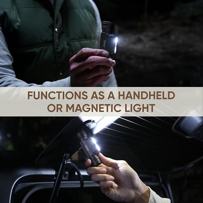 Energizer Jeep HM-2000 Headlamp Rechargeable, Hybrid Power Source Head Lamp, IPX4 Water-Resistant, Bright Rechargeable Headlamp, USB-C Cable Included