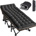 Slsy Oversized XXL Folding Camping Cot for Adults with Pad, Padded Portable Sleeping Cots, Camp Bed with Carry Bag for Outdoor Travel, Beach, Hiking