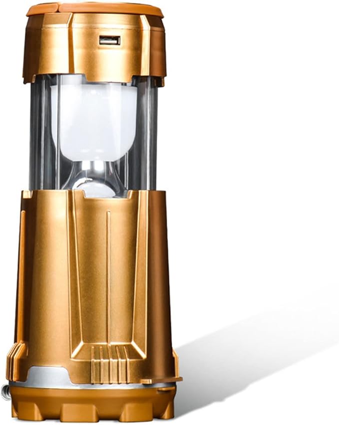 Outdoor Tent Light Lantern Solar Power Collapsible Lamp Flashlight Emergency Torch Camping Lamp Camping Light (Color : Gold)