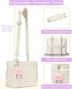 Lunch Box Tote Bag - Versatile Soft Insulated Lunchbox for Women - Lightweight Stylish Simple Lunch Pail Reusable Large Cooler Bag for Adults Work Office Camping Picnic Travel Outdoor Trips White 10L