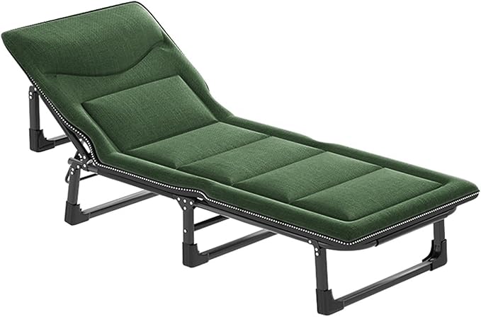 Folding Bed with Mattress Queen 3 in 1 Folding Camping Cot Bed 4 Positions Adjustable Patio Chaise Lounge Chair for Bedroom Pool Patio,D-190 * 68 * 30cm