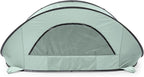 Picnic TIME Manta Portable Beach Tent, Fully-Assembled Pop Up Tent, Beach Shade and Sun Shelter, Instant Outdoor Shade with Carrying Bag for Outdoors and UPF50+ UV Protection, (Light Green)