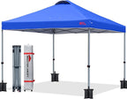 MASTERCANOPY Durable Pop-up Canopy Tent with Roller Bag (8x8, Blue)