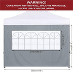 COOSHADE Instant Canopy SunWall 10x10 Canopy SideWall for Pop up Canopy Tent, 1 Pack Sidewall with Church Window Only, Grey