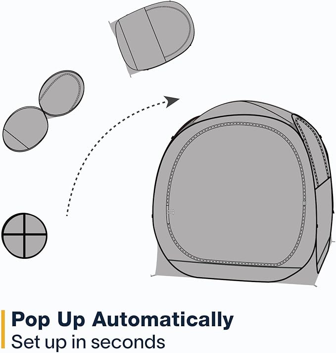 EighteenTek® Pod All Weather Sports Tent with Attached Floor, Instant Outdoor Bubble Tent, Rainproof Camping Sun Shelter for Sports Events Camping Fishing Cheering 1-4 Person