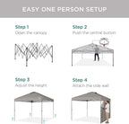 Best Choice Products 10x10ft Pop Up Canopy Tent with Sidewall, 1 Person 1 Minute Set Up, Carry Case, 4 Weight Bags - Light Gray