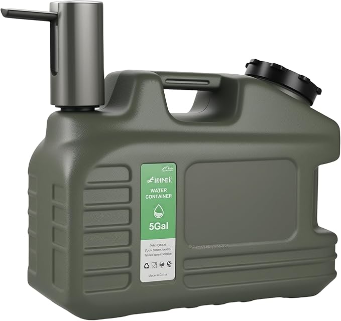 5 Gallon Water Jug, BPA-Free Portable Large Water Container, Emergency Water Storage for Outdoor Hiking, Camping, Backpacking