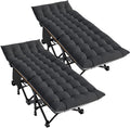 DoCred Folding Camping Cot with Mattress, 2 Pack Heavy Duty Folding Cot for Adults, Portable Sleeping Cot Bed Adults Outdoor Bed with Carry Bag, Travel Camp Cots