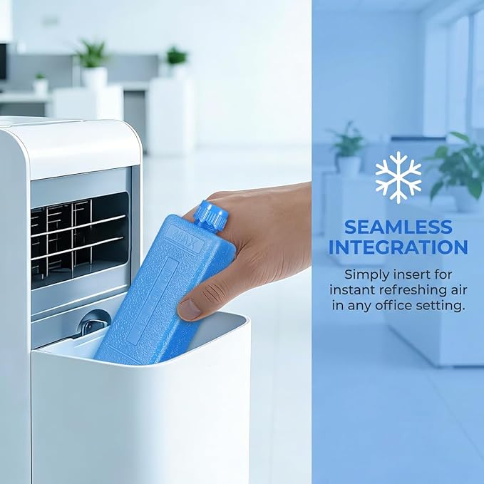 Angoily Reusable Ice Packs for Fan Air Cooler Portable Ac Ice Packs 4.53X1.57X1.18 Inches Cooling Blocks for Evaporative Air Conditioner and Camping Cooler Accessories