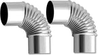 2.36" Elbow Stove Pipe Stainless Steel Chimney Flue for Outdoor Camping Wood Stove 90/45 Degree