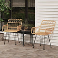 Patio Chairs 2 pcs with Armrest,Coffee Chair,Study Chair,Armchair,Garden Chairs,Outdoor Chairs,Camping Chair,Beach Chair,for Deck, Poolside,Camping,Beach,Campsite,22"x25.2"x31.5" PE Rattan