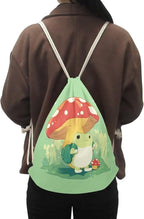 Upetstory Mushroom Frog Drawstring Backpack Bags Sports Sackpack Gym String Bag Sack Pack Knapsack for Outdoor Travel Beach Shopping Camping Swimming Running Cycling Gifts