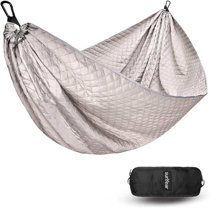 Sunyear Camping Hammock 4 Season Quilted Winter Hammock- Cozy and Durable, Best for Cold Weather