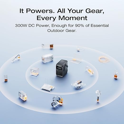 EF ECOFLOW TRAIL 300 DC Power Bank Station, 288Wh Outdoor Portable Power Station, LiFePO4 Battery, 300W DC Output, Compact Solar Generator for Camping, Travel, and Emergency (No AC Outlet Included)