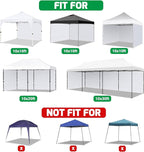 Canopy Sidewalls for 10x10 Pop Up Canopy Frame, Waterproof UV Protection Material for Outdoor Events, Courtyard, Vendor Booths (White, 3 PCS Sidewalls Only)