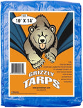 Grizzly Tarps by B-Air 10' x 14' Large Multi-Purpose Waterproof Heavy Duty Poly Tarp with Grommets Every 36", 8x8 Weave, 5 Mil Thick, for Home, Boats, Cars, Camping, Protective Cover, Blue
