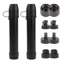 2 Pack Survival Water Filter Straw for Hiking & Camping, 2025 Personal Portable Water Purifier, 3000L Long Life, Includes Bottle & Hydration Bladder Adapters (2, Black, 3x3x19.3cm)