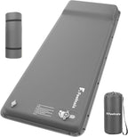 Camping Sleeping Pad, Built-in Foot Pump Inflatable Sleeping Pads, Memory Foam Mattress with Pillow, 4 Season Camping Mattress Pad, Camping Essentials Gear for Tent, Car, Hiking - Grey