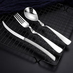 36-Piece Silverware Set Spoons and Forks Set Kitchen Utensils Set Flatware Set for 12 Stainless Steel Utensils Set, Mirror Effect Cutlery, Integral Molding, Dishwasher Safe for Picnic & Camping