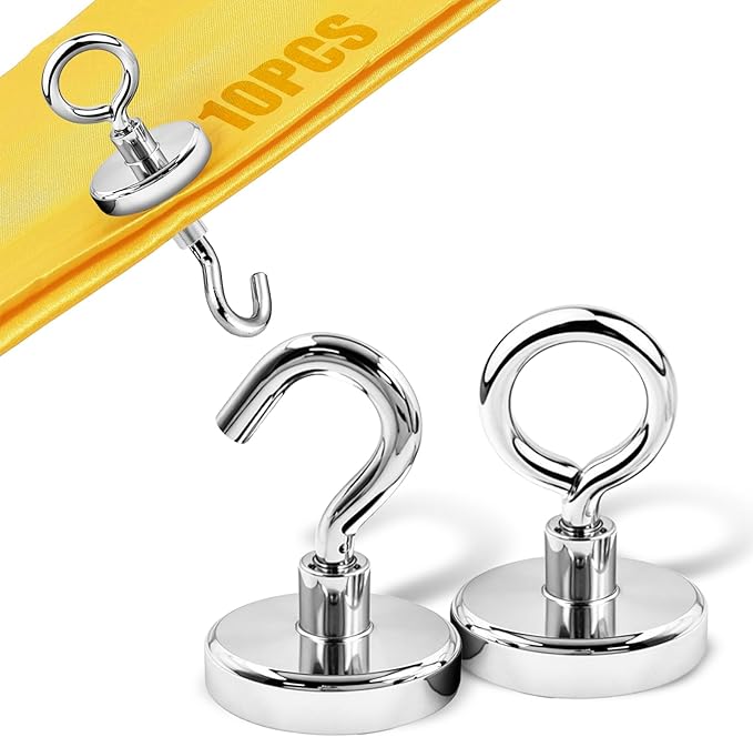 Camping Tent Hooks - 5 Hooks & 5 Rings Outdoor Magnet Clip Hanger
