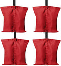 ABCCANOPY Canopy Weights 120 LBS Tent Sand Bags,4-Pack Red (Without Sand)
