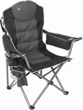 Northroad Oversized Camping Chair, Full Padded Outdoor Folding Chair Support 350 LBS, Heavy Duty Lawn Chair w/Cup Holder, Cooler Bag, Shoulder Straps for Adult-Black