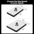 COMMOUDS Twin Air Mattress with Built-in USB Rechargeable Air Pump, 8" Raised Blow up Mattress with Built-in Pillow, Portable Inflatable Mattress, Air Bed for Camping, Travel, Home and Guest