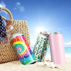 TILUCK Skinny Can Cooler for Slim Beer & Hard Seltzer, Stainless Steel, Doucle-Walled Stainless Steel Insulated Slim Cans, Standard 12 oz (Spinning Rainbow)