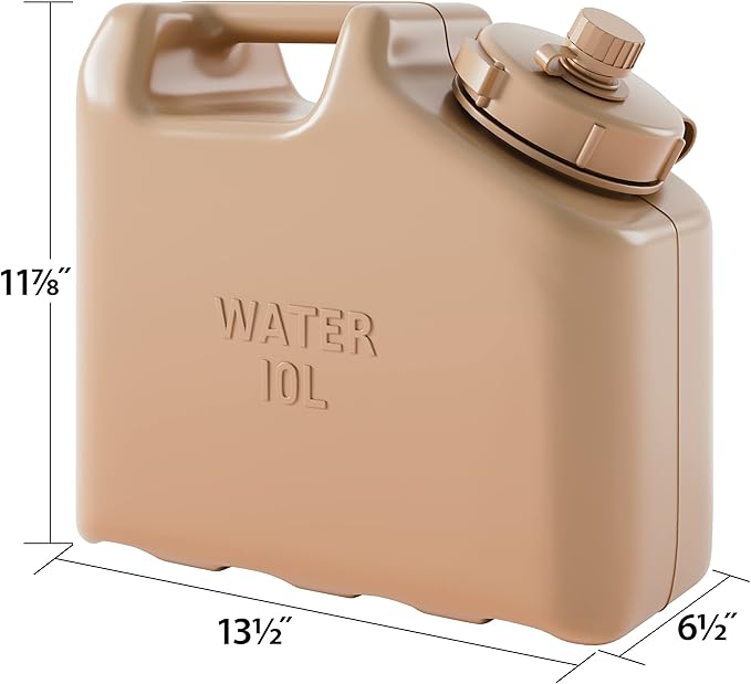 Scepter 2.5 Gallon True Military BPA Free Water Container, Food Grade Water Jug for Camping and Emergency Storage, Green