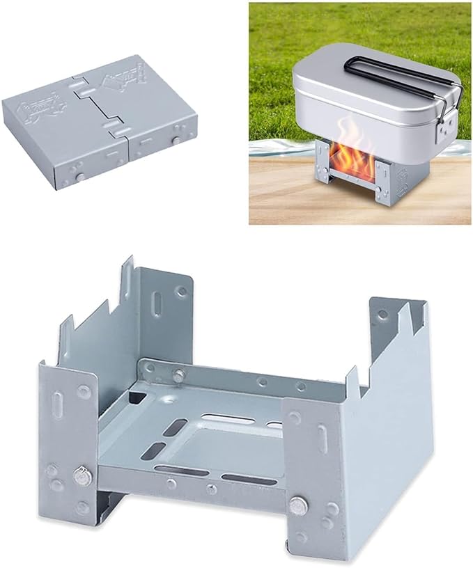 Solid Fuel Tablet Pocket Stove, Backpacking Folding Pocket Stove Outdoor Travel Portable Stove Ultralight Alcohol Camping Stove For Hiking, Camping