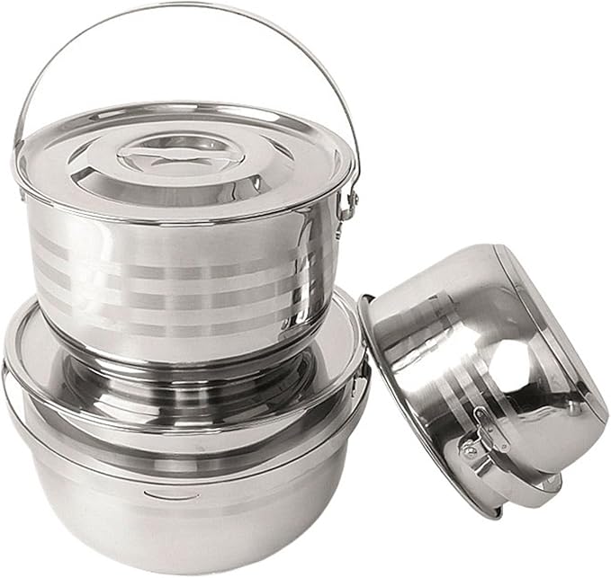 Compatible for NOBANA CLS Outdoor Tableware Stainless Steel Set Pot Thickened Picnic Barbecue Multi-Purpose Portable Camping Hanging Soup
