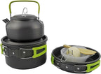 Outdoor Camping Cooking Set Hard Aluminum Alloy Tableware Kettle Cooker Pots and Bowls Hiking Barbecue Picnic