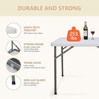 ZenStyle 3 ft Indoor Outdoor Heavy Duty Portable Plastic Folding Table, Square Card Desk Utility Table Game Table for Puzzles Crafting Picnic Camping Dining Party, White