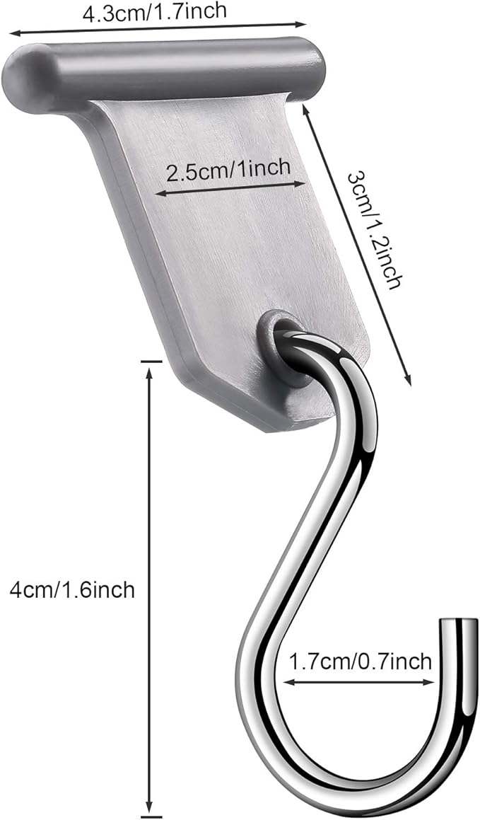 BBTO Rv Awning Hooks for Lights Camping Awning Accessory Hangers S Shaped Hooks Set Rv Party Light Hangers for Christmas Party Camping Tent Indoor and Outdoor Supplies (Grey and Silver,12 Pairs)