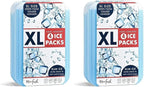 Cool Coolers by Fit + Fresh,Reusable&Long-Lasting XL Slim Ice Packs,Cold Packs,Ice-Packs for Lunch Bags. Cooler Accessories-for Camping,Beach,Lunch,and Work,Clear Blue, 8 Count (Pack of 3)