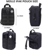 Ifak Trauma Kit, 74 Piece Upgrade Tactical First Aid Supplies, Molle Ifak Pouch Rip Away Refill Supplies for Survival Camping Hiking Travel