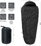 MT Military Patrol/Intermediate Sleeping Bag, Part of 4 Piece Army Modular Sleep System for All Season Olive Drab/Black