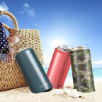 TILUCK Skinny Can Cooler for Slim Beer & Hard Seltzer, Stainless Steel, Doucle-Walled Stainless Steel Insulated Slim Cans, Standard 12 oz (Glitter Indigo)