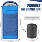 Camping Sleeping Bags for Adults Kids Waterproof Lightweight Sleeping Bag for Cold Weather or Warm Backpacking Hiking Mountaineering Indoor Outdoor Use
