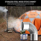 90 Degree Elbow Stove Pipe - 2.36 Inch Diameter Stainless Steel Chimney Flue Extension for Home Camping Wood Stoves Tent Ventilation Accessory‌