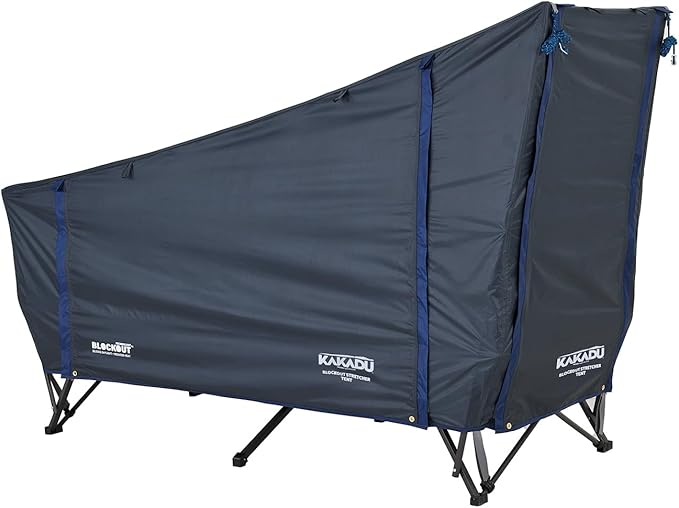 Kakadu Camping Tent Cot, 1 Person, 1 Minute Easy Setup, Folding, Compact, Elevated Tent with BlockOut Rain Fly, Awning Poles, Ultra-Fine Mesh Windows, and Carry Bag