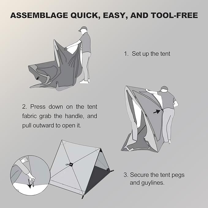 Instant Pop-Up Emergency Shelter, 30-Second Setup All-Weather Work Tent for Disaster Relief, First Aid, Outdoor Survival & Worksites, Waterproof & Windproof 6.6ft x 6ft x 6.2ft